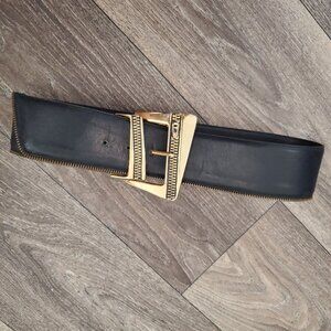 Vintage Leather Zipper Waist Belt